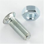 Vis express - boulon de charrue t�te frais�e tf m12x35 2 ergots classe 8. 8 acier brut - 1 piece