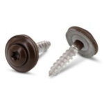Vis faitage t�te frais�e bomb�e tfb torx t20 inox a2 ral8014 brun sepia 4, 5x45 rondelle d'�tanch�ite ...