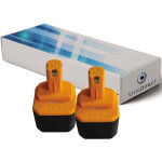 Visiodirect - lot de 2 batteries pour ryobi ry1201 perceuse visseuse 3300mah 12v