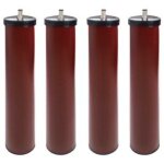 Visiodirect - jeu pieds sommier tapissier coloris rouge - hauteur 25 cm x 5 cm