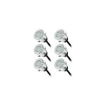Kit complet 6 mini spots encastrables x 0. 6w 12v led miidex lighting� blanc - chaud - 3000k