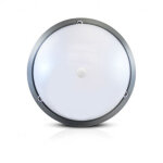 Vision - el - plafonnier led �300 x 100mm 18w rondo gris anthracite - 4500k - 1450 lm - d�tecteur ir