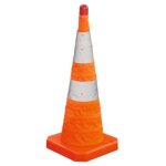 Viso - cne de signalisation pliant classe 2 avec lumire rouge sur le dessus hauteur 550 mm paquet repli ...