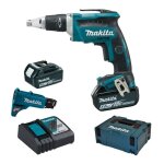 Makita - visseuse automatique 18v - 25  55 mm avec 2 batteries 18v 5ah - chargeur - chargeur vis - makpac ...