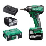 Hitachi - visseuse  chocs 18v brushless hikoki + 2 batteries li - ion 5ah + chargeur + coffret hitcase ...