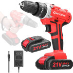 Visseuse devisseuse sans fil 21v, perceuse visseuse sans fil avec 2 batteries 1200mah, 25 + 3 r�glages ...