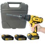 Vito pro - power - perceuse visseuse 18v + 3 batteries lithium 2, 0ah + chargeur rapide mallette 18 accessoire ...