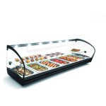Vitrine chaude bain - marie 2 etag�res avec bacs gn 1 / 3 s�rie shark - l 840 mm - sayl