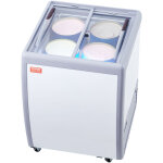 Vitrine refrigeree a creme glacee commerciale, comptoir a glace 158 l, congelateur mobile avec dessus ...