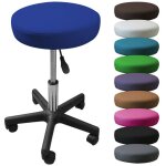 Tabouret d'atelier rond  roulettes rglable en hauteur de 43. 5  60. 5 cm et pivotable  360 - bleu ...