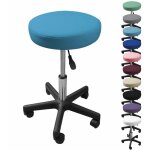 Tabouret d'atelier rond  roulettes rglable en hauteur de 43. 5  60. 5 cm et pivotable  360 - bleu ...