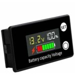 Voltm�tre de batterie cc dc 8v - 100v pour batteries au plomb - acide et lithium, 12v 24v 48v, affichage ...