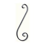 Deco fer forge - volute en s ingale finition queue de carpe - hauteur 350mm largeur 110mm plat lisse ...
