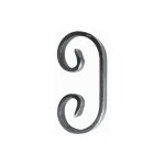 Volute en c finition coupe droite - hauteur 117mm largeur 60mm plat de 12x6mm - fer forg� - � souder ...