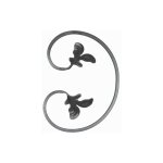 Volute en c double feuilles - hauteur 205mm largeur 150mm plat de 12x6mm - fer forg -  souder - deco ...