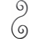 Volute en s in�gale coupe droite - hauteur 220mm largeur 110mm plat lisse 12x6mm - fer forg� - � souder ...