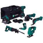 Vonroc - pack outils sans fil plate - forme 10v perceuse  percussion, scie sauteuse, outil multifonction, ...