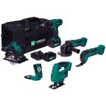 Vonroc - pack outils sans fil plate - forme20v perceuse  percussion, scie sauteuse, outil multifonction, ...