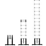 Vonroc pro echelle t�lescopique professionnelle - 3, 8 m - avec fermeture en douceur et barre transversale ...