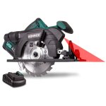 Scie circulaire sans fil 150mm vpower 20v. 1 batterie 4. 0ah, chargeur rapide, lame de scie et guide ...