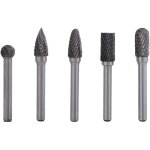 Vtizikl kit de 5pcs fraises rotatives en carbure de tungst�ne double coupe tige 6mm t�te 10mm outil perceuse ...