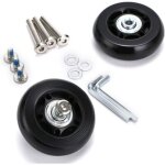 Vurahome - lot de 2 roulettes de rechange pour valises, 60 x 18 mm, noires