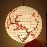 Vurahome - 40cm papier prunier ronde lanterne abat oriental chinois style de light restaurant de soir�e ...