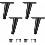 Vurahome - 4x pieds - 10cm de meubles de c�ne obliques pieds de support noirs en fer pour armoires tiroirs ...