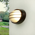 Licht - erlebnisse - wandleuchte auen aluminium glas ip44 b: 22 cm e27 maritim auenlampe wand amsterdam ...
