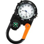 Watch montre � quartz lumineuse � clip avec mousqueton, montre avec boussole, montre � quartz analogique ...
