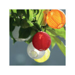 Guirlande solaire polka 10 lampions tissu couleur Guirlande solaire polka 10 lampions tissu couleur