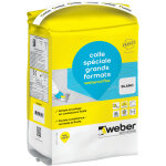 Weber saint gobain - colle carrelage blanc , 5kg, spciale grands formats et planchers chauffants , webercol ...