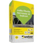 Weber saint gobain - colle fibre terrasse et balcon, 25kg, gris, mortier - colle fibr pour terrasses ...