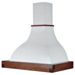 Webmarketpoint - hotte de cuisine rustique blanche lalla avec cadre en bois couleur tabac 90 cm