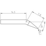 Rtp 002 c x panne de fer � souder conique, forme coud�e taille de la panne 0. 2 mm longueur de la panne ...