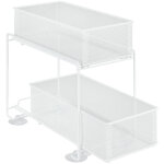 Rangement wenko tag�re gioma blanche 2 tiroirs pour cuisine en m�tal 35x18, 5x33, 5 cm avec paniers coulissant ...