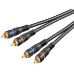 Wentronic - cble de connexion stro 2x rca, double blindage, 2 connecteurs cinch 2 connecteurs cinch. ...