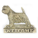 West highland white terrier, westie - plaque de porte avec chien, panneau de bienvenue en laiton, panneau ...