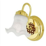 Applique murale rattan laiton poli / verre opale Applique murale rattan laiton poli / verre opale