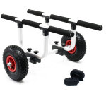 Wiltec chariot de transport ajustable en aluminium 90kg pour kayak cano avec pneumatiques en pu 26cm ...