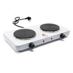 Wiltec - double plaque chauffante 2000 w, 460 x 240 x 55 mm,  15, 5 cm / plaque, plaque de cuisson camping, ...