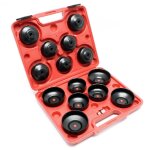 Wiltec - kit coiffes filtre � huile 14 pcs. cl�s de filtre � huile adaptateur inclus dans une boite � ...