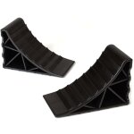 Wiltec set 2x cales de roue noire hdpe 14, 8 x 8, 9 x 9, 8 cm capacit� de 2 tonnes / paire surface antid�rapan ...
