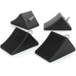 Wiltec set 4 cales de roue triangulaires caoutchouc 205�125�100 mm noir avec oeillet m�tal bloque - roue ...