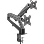 Wiltec support 2 �crans 17 - 27 pouces 2x ordinateur 2 � 6, 5 kg ressort � gaz fixation de table vesa ...