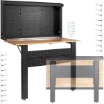Wiltec - tabli mural pliant sur pieds ? 1205 x 265 x 950 mm ? 200 kg max. ? en acier et bois ? avec panneau ...