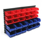 Wiltec - tagre murale avec 30 bacs  bec ? 650 x 20 x 380 mm ? en pp ? botes de rangement pour atelier ...