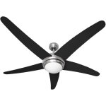 Wiltec ventilateur de plafond silencieux 70 w, 5 pales, � 136 cm, max. 18 m�, plafonnier int�gr�, brasseur ...