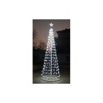 Sagesse 3259 sapin de noel en cone me'tallique 2 mt avec tube lumineux de 360 lumie'res led perle blanc ...
