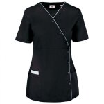 Wk designed to work - blouse de service polycoton boutons pression femme wk. designed to work noir xs ...